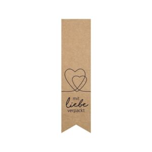 Etikett "Mit Liebe verpackt" 35 x 135 mm