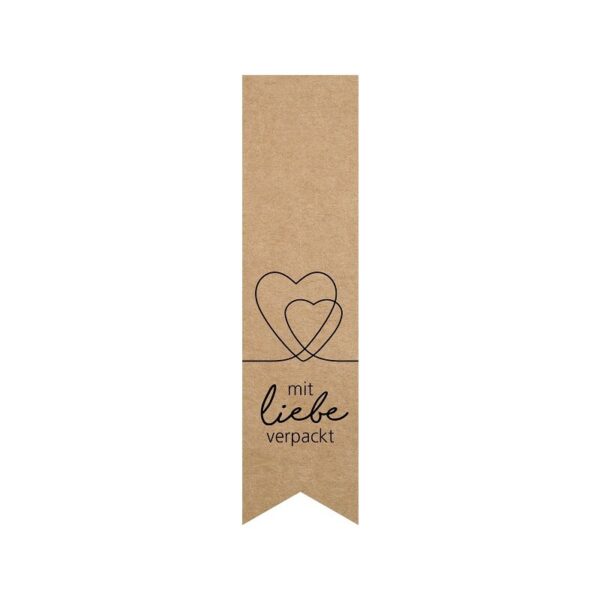 Etikett "Mit Liebe verpackt" 35 x 135 mm