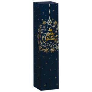 50 x Faltschachtel "Christmas Deluxe" für 1 Flasche 77 x 77 x 363 mm