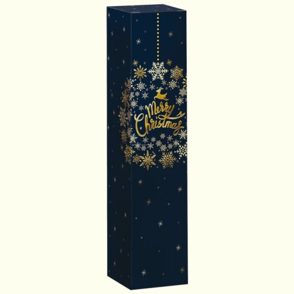 50 x Faltschachtel für 1 Flasche "Christmas Ball" 77 x 77 x 363 mm