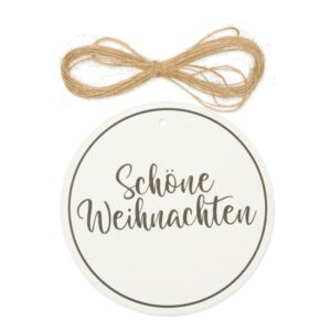 10 x Geschenkanhänger "Schöne Weihnachten" mit Band ca. Ø 10cm