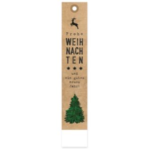 12 x Geschenkanhänger "Weihnachten Natur mit Baum" 30 x 170 mm