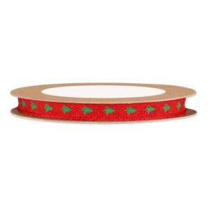 Geschenkband ''Bäumchen'' Rot 10 mm x 15 m