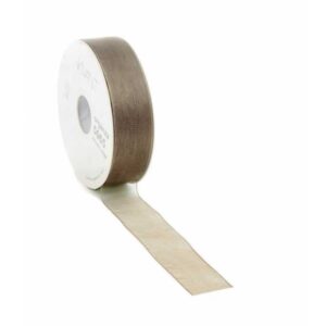 Geschenkband "Organza" in Taupe 15 mm x 50 m