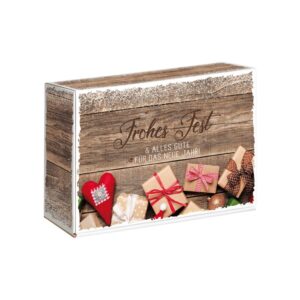 50 x Geschenkbox 220 x 149 x 75 mm (Weihnachtswünsche)