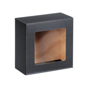 25 x Geschenkbox mit Sichtfenster 198 x 190 x 99 mm (anthrazit)