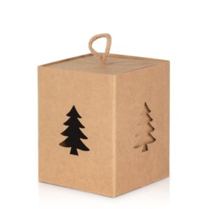 25 x Geschenkbox mit Sichtfenster "Tannenbaum" 100 x 100 x 120 mm