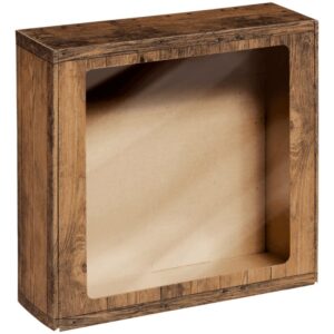 25 x Geschenkbox mit Sichtfenster "Vintage" 293 x 295 x 95 mm