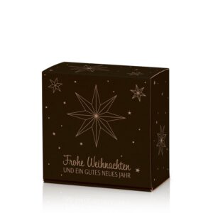 25 x Geschenkbox "Weihnachtssterne" 200 x 200 x 100 mm