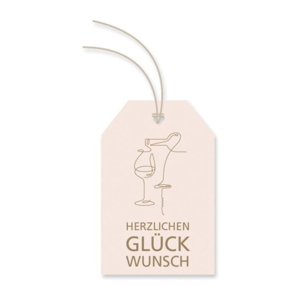 12 x Geschenkanhänger mit Band "Herzlichen Glückwunsch" 80 x 52 mm