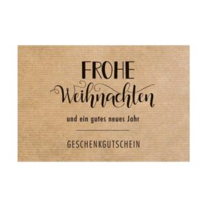 25 x Geschenkgutschein "Frohe Weihnachten & Guten Rutsch"