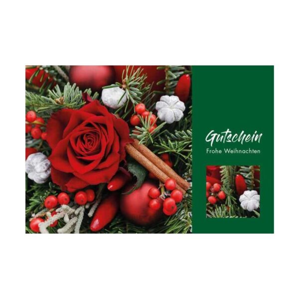 25 x Geschenkgutschein "Rote Rose Weihnachten"