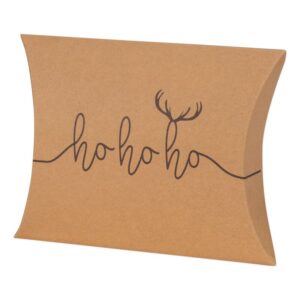 50 x Geschenkkissen "HoHoHo Natur" 150 x 145 x 40mm