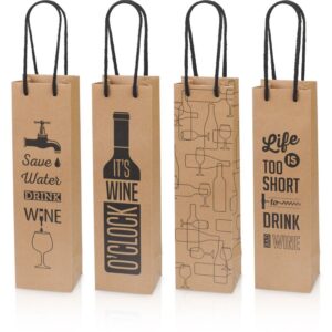 20 x Geschenktüte 4er Set "Wine" für 1 Flasche 100 x 85 x 360 mm (Natura