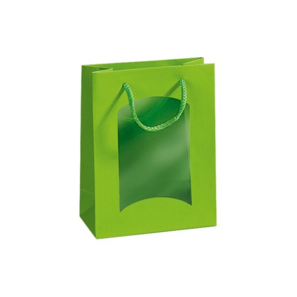 20 x Geschenktüte mit Sichtfenster für 1 Flasche 170 x 185 x 220 mm (hell