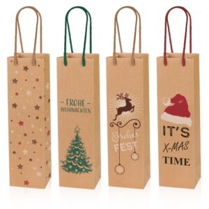 20 x Geschenktüten 4er-Set "Christmas" für 1 Flasche 100 x 85 x 360 mm