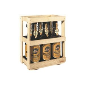 Holzsteige für 6 Flaschen "Bier" in Natur 216 x 144 x 290 mm