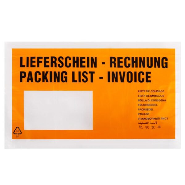 Lieferscheintaschen DIN lang (orange)