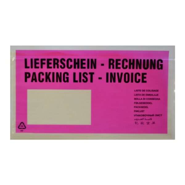 Lieferscheintaschen DIN lang (pink)