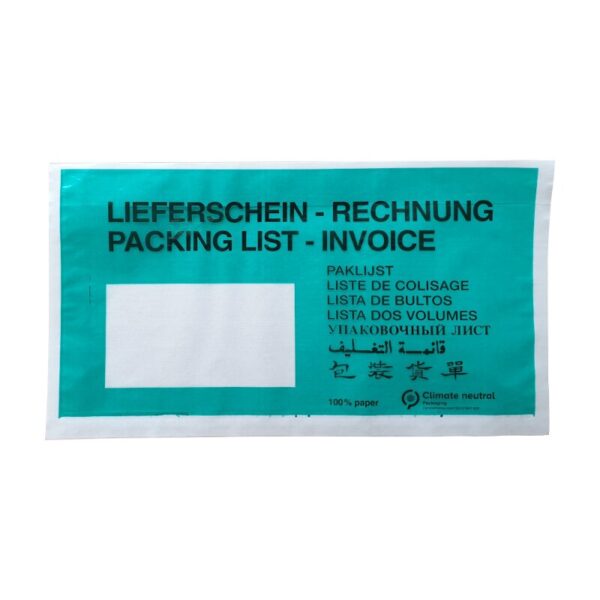 Papier-Lieferscheintaschen DIN lang (bedruckt)