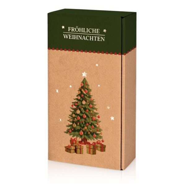 25 x Präsentkarton "Natura Weihnachten'' für 2 Flasche 360 x 180 x 90 mm