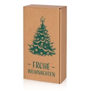 25 x Präsentkarton "Natura Weihnachten" für 2 Flaschen 360 x 180 x 90 mm