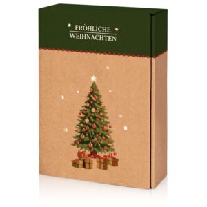 25 x Präsentkarton "Natura Weihnachten'' für 3 Flasche 360 x 250 x 90 mm