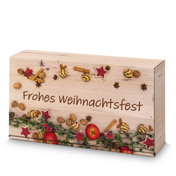 25 x Präsentkarton "Weihnachtsfest" für 2 Flaschen 360 x 180 x 90 mm