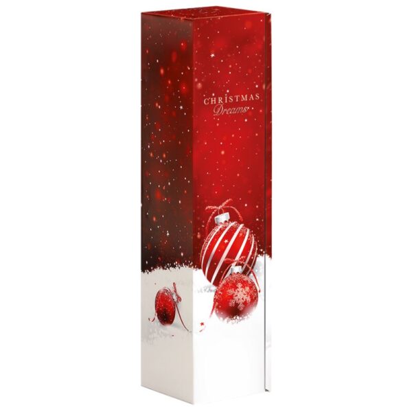 50 x Präsentkarton "Weihnachtskugel" für 1 Flasche 385 x 92 x 95 mm