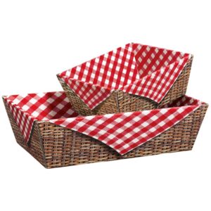 25 x Präsentkorb 4-eckig "Brotzeit" 198 x 148 x 95 mm (rot)