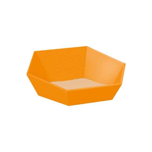 25 x Präsentkorb 6-eckig "klein" 202 x 195 x 52/92 mm (Orange)