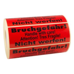 Warnetikett "BRUCHGEFAHR" 150 x 50 mm