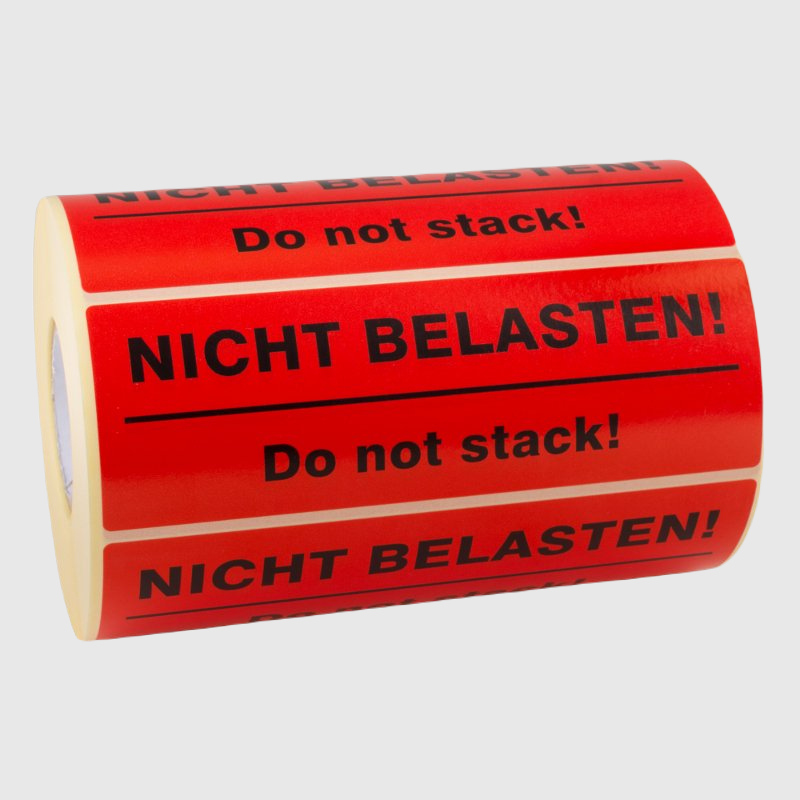 1x Warnetikett "NICHT BELASTEN" 150 x 50 mm (1000 Etiketten pro Rolle)