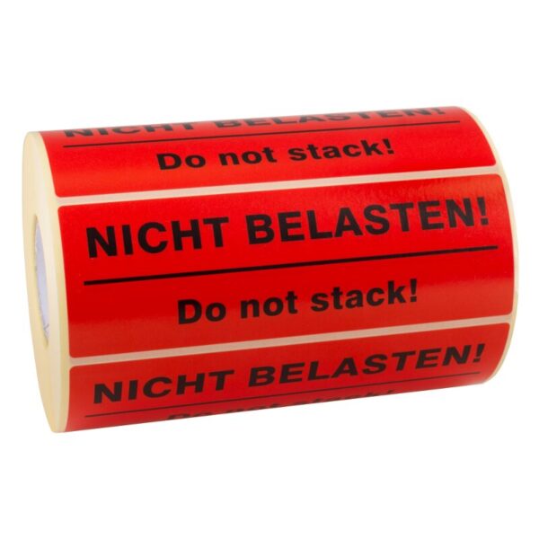 Warnetikett "NICHT BELASTEN" 150 x 50 mm