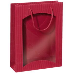 20 x Geschenktüte mit Sichtfenster für 3 Flaschen 270 x 85 x 360 mm (Bord