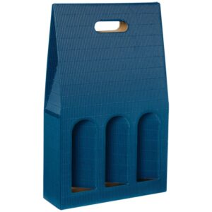 50 x Tragekarton "Saphir" für 3 Flaschen 276 x 90 x 445 mm