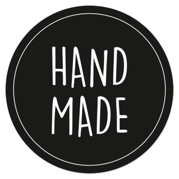 Etikett "Handmade" in Schwarz 65 mm