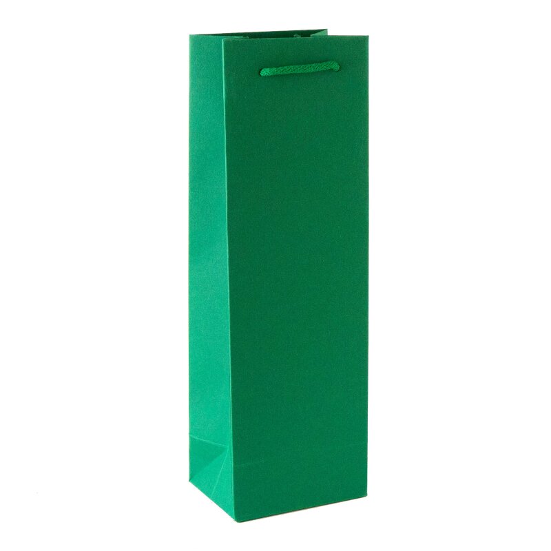 10 x Geschenktüte "Smaragdgrün" für 1 Flasche 370 x 120 x 90 mm