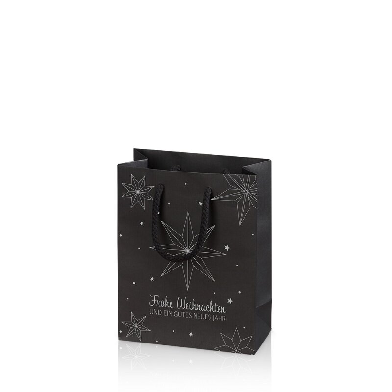 20 x Geschenktüte "Weihnachtsstern" 170 x 85 x 220 mm (schwarz)