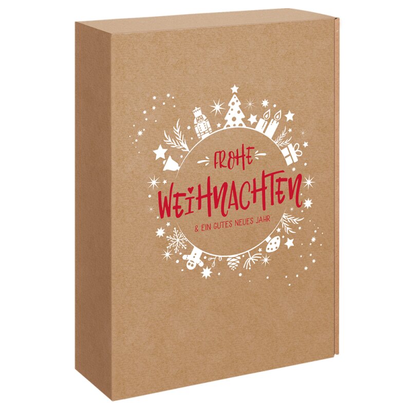 25 x Präsentkarton für 3 Flaschen 360 x 250 x 95 mm (Christmas Joy)