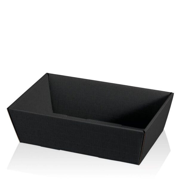 25 x Präsentkorb 4-eckig 330 x 190 x 110 mm (Schwarz)