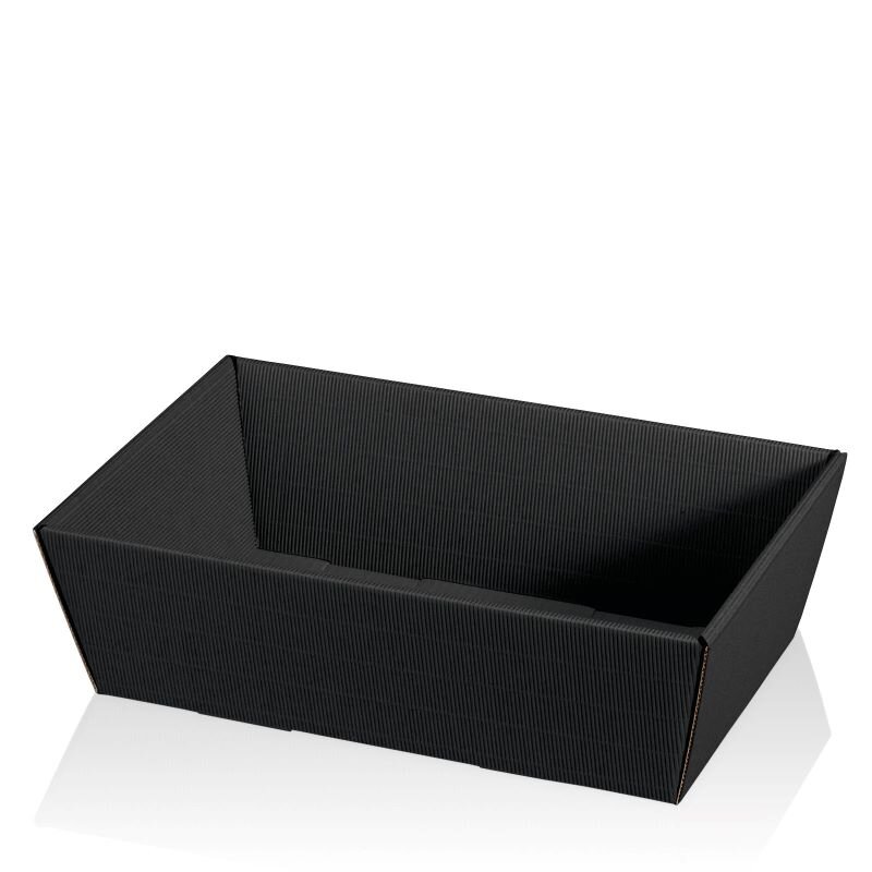 25 x Präsentkorb 4-eckig 330 x 190 x 110 mm (Schwarz)