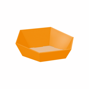 25 x Präsentkorb 6-eckig "klein" 202 x 195 x 52/92 mm (Orange)