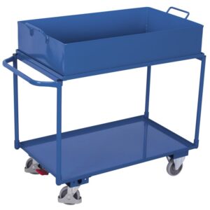 VARIOfit Tischwagen mit 2 Etagen und abnehmbarer Stahlblechwanne + Eas