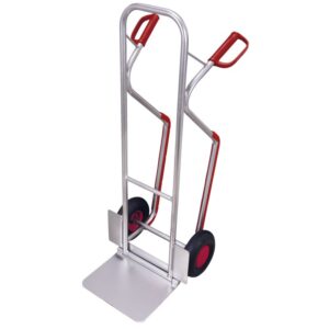 VARIOfit Alu-Stapelkarre 200 kg mit Klappschaufel und Gleitkufen (L) -
