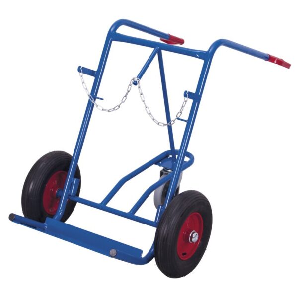VARIOfit Stahlflaschenkarre mit Stütz-Lenkrolle 200 kg (L)