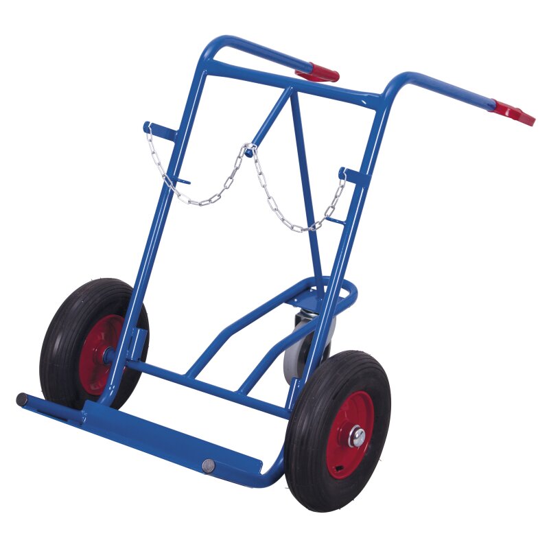 VARIOfit Stahlflaschenkarre mit Stütz-Lenkrolle 200 kg (L)