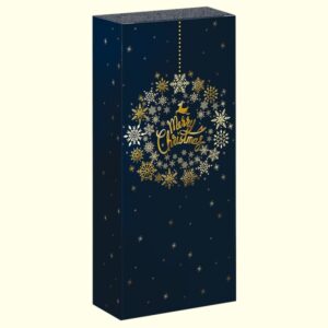50 x Faltschachtel für 2 Flaschen 162 x 78 x 363 mm (Christmas Ball)