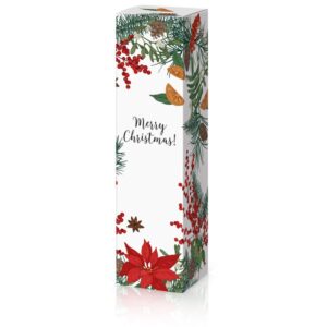 50 x Faltschachtel "Merry Christmas" für 1 Flasche 90 x 90 x 355 mm