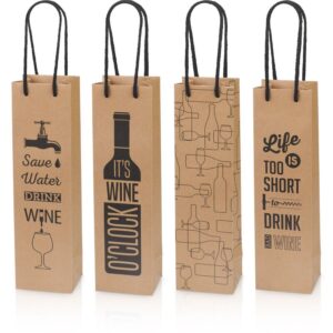 20 x Geschenktüte 4er Set "Wine" 100 x 85 x 360 mm (natur)
